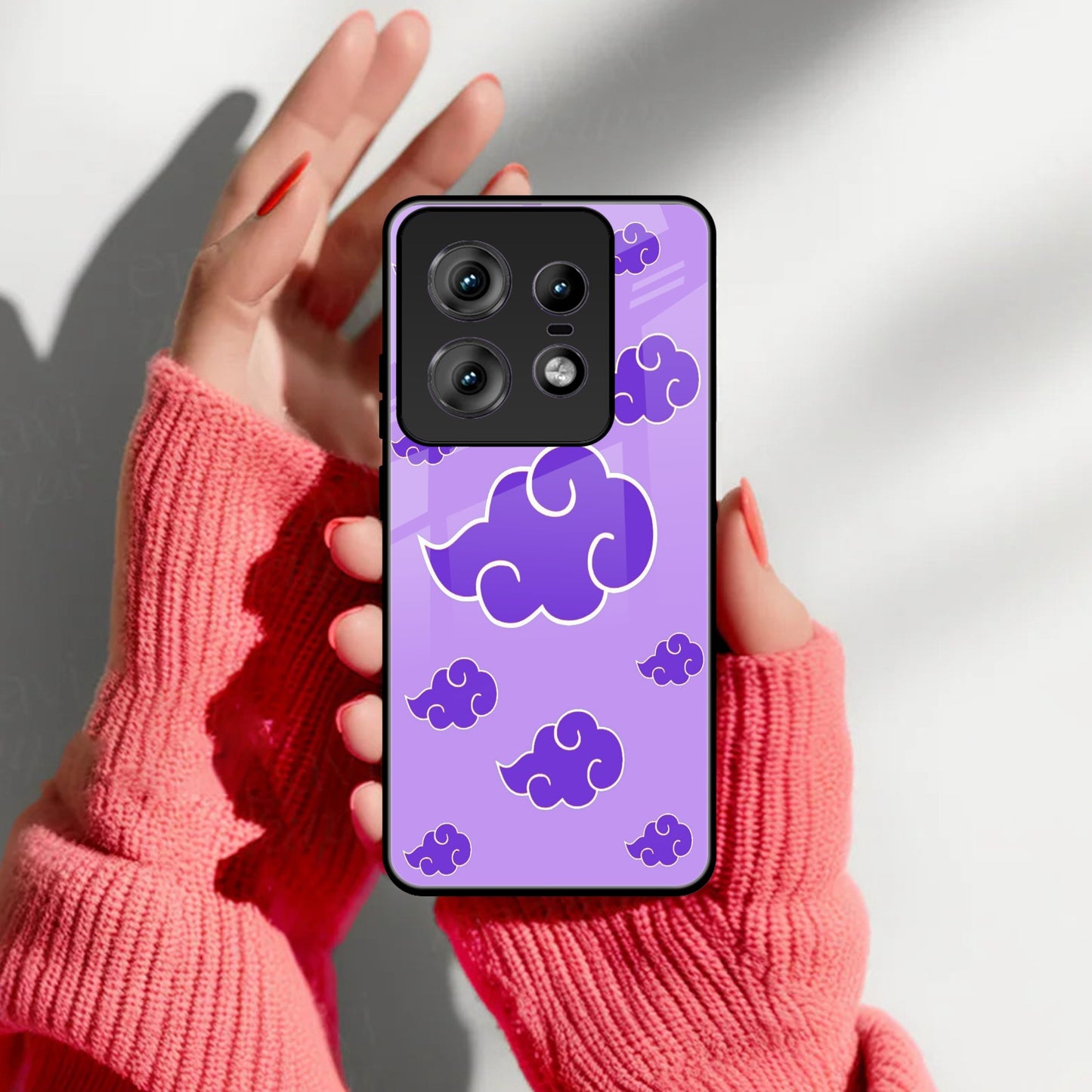 Purple Cloud Mobile Glass Phone Case For Motorola