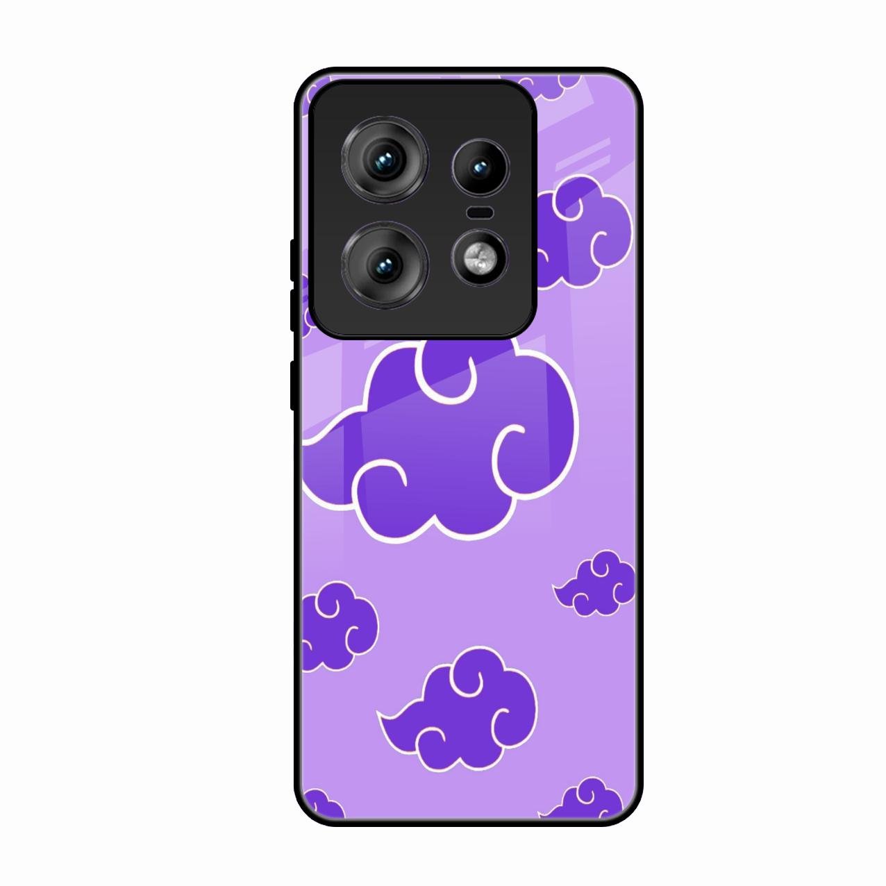 Purple Cloud Mobile Glass Phone Case For Motorola Edge 50 Pro