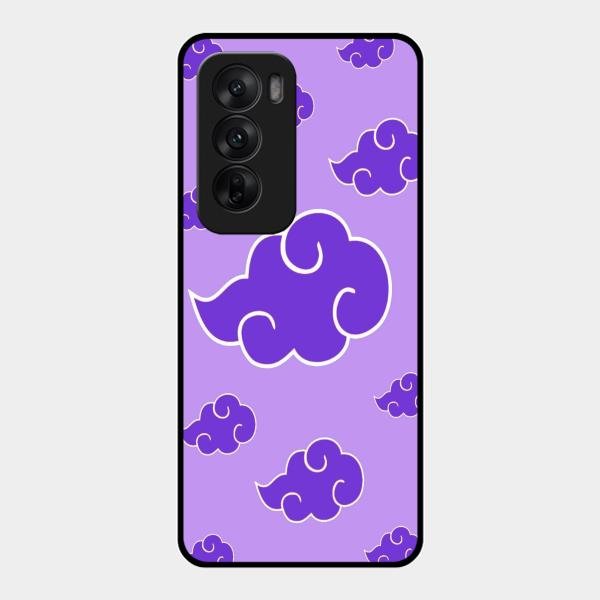 Purple Cloud Mobile Glass Phone Case For Oppo Reno 12 5G
