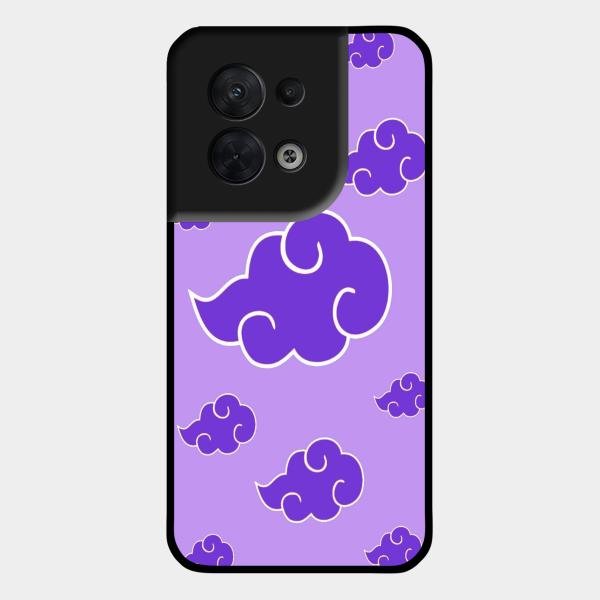 Purple Cloud Mobile Glass Phone Case For Oppo Reno 8 5G