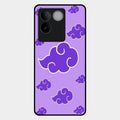 Purple Cloud Mobile Glass Phone Case For Vivo T2 Pro 5G