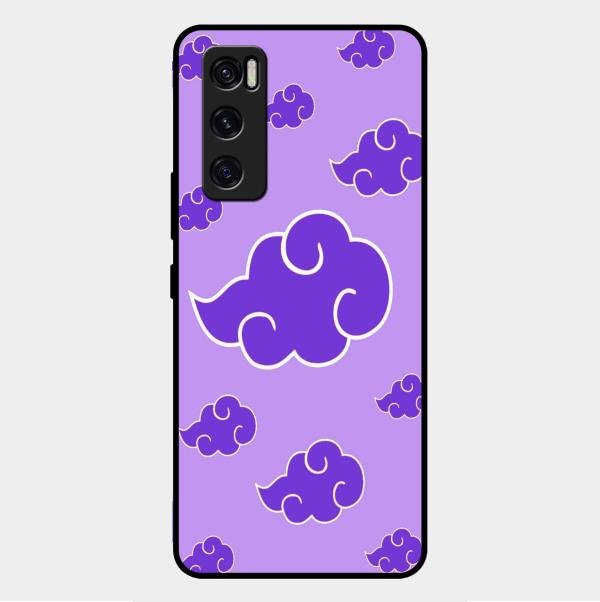Purple Cloud Mobile Glass Phone Case For Vivo V20 Se