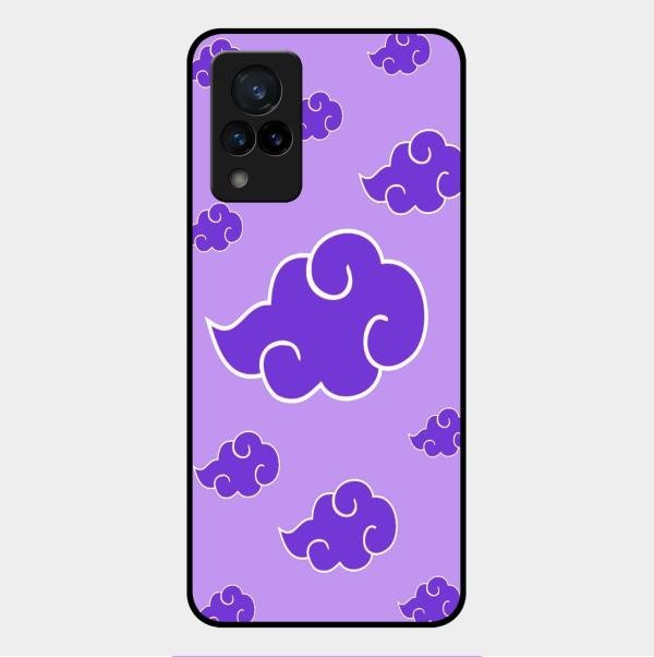 Purple Cloud Mobile Glass Phone Case For Vivo V21 5G