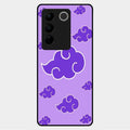 Purple Cloud Mobile Glass Phone Case For Vivo V27 5G
