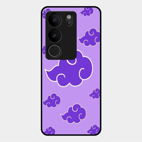 Purple Cloud Mobile Glass Phone Case For Vivo V29 5G