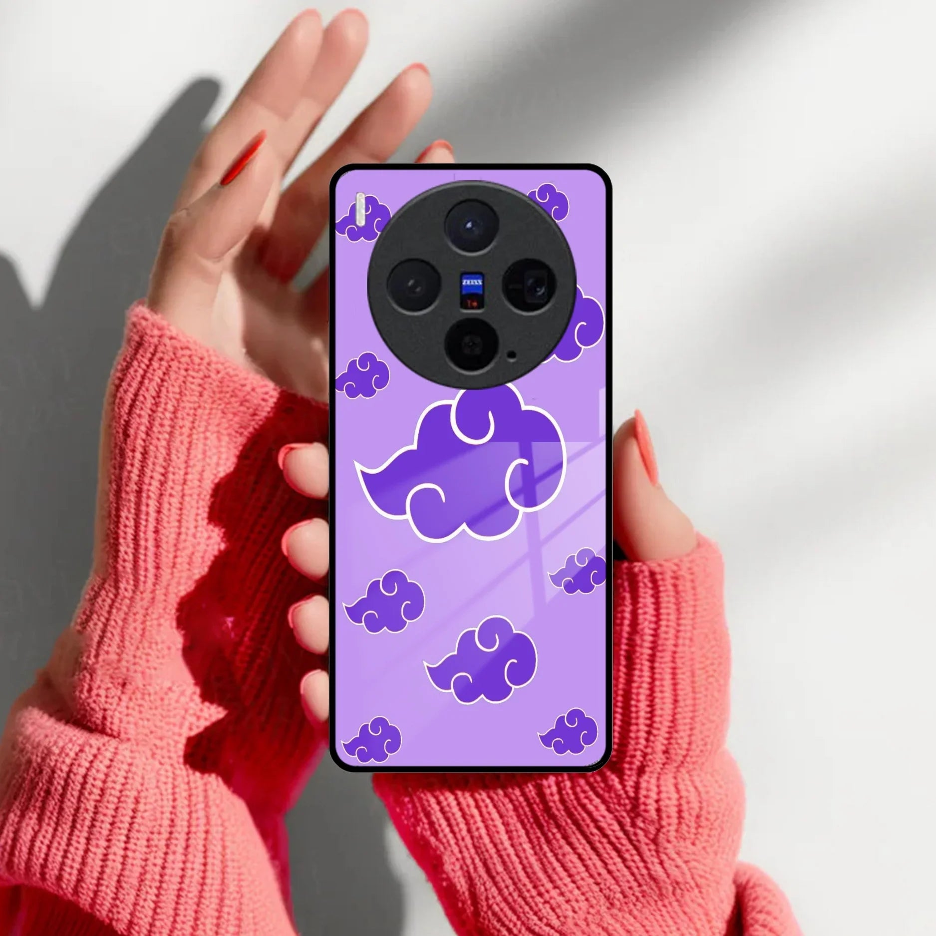 Purple Cloud Mobile Glass Phone Case For Vivo