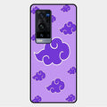 Purple Cloud Mobile Glass Phone Case For Vivo X60 Pro Plus 5G