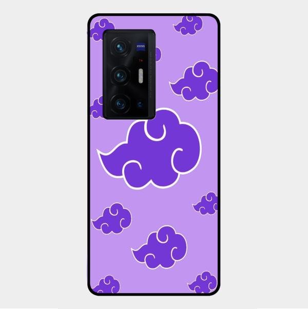 Purple Cloud Mobile Glass Phone Case For Vivo X70 Pro Plus 5G