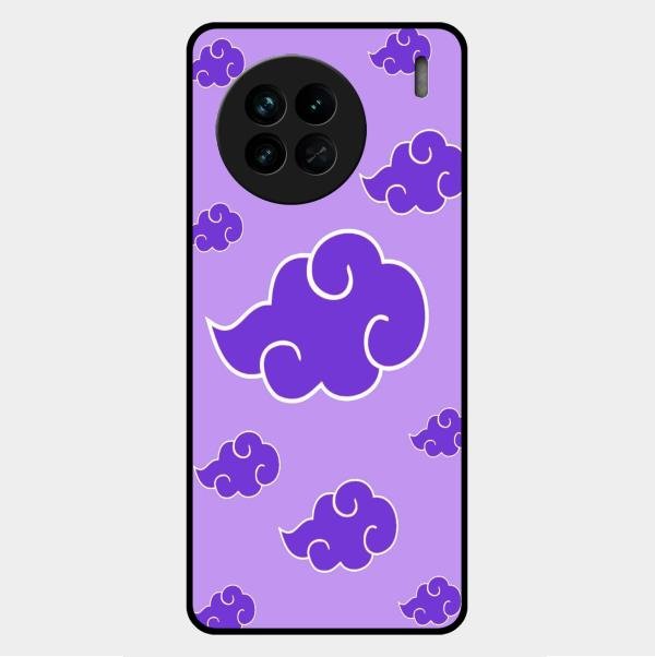 Purple Cloud Mobile Glass Phone Case For Vivo X90 5G