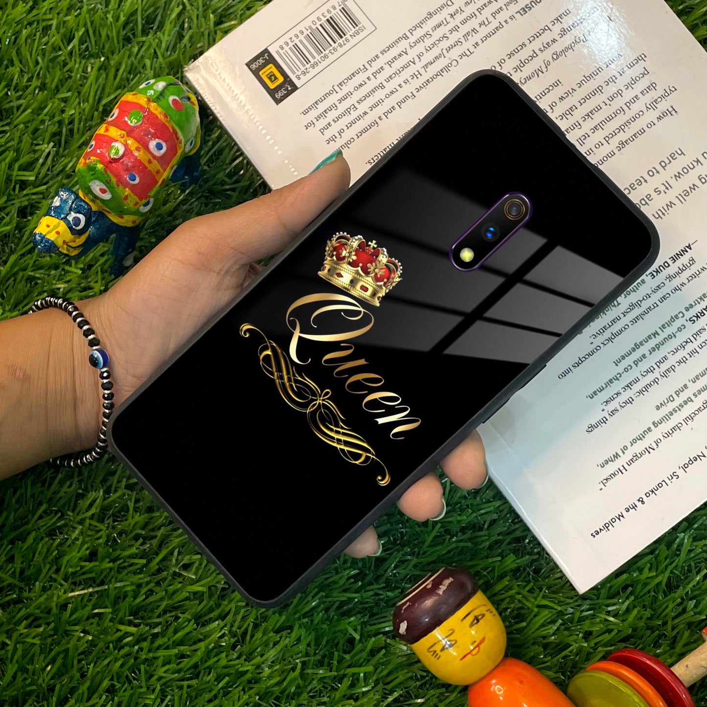 Cute Queen With Crown Glass Case For Realme/Narzo