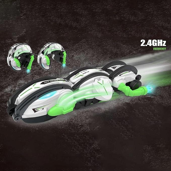 Rolling R/C Stunt Car for Kids 6 Plus Transforming Ball Mode 360 Degree Spins LED Lights Remote Control Toy - ShopOnCliQ