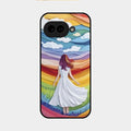 Rainbow Girl Glass Case Cover For Google Pixel 9A 5G