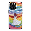 Rainbow Girl Glass Case Cover For iPhone 13 Pro Max
