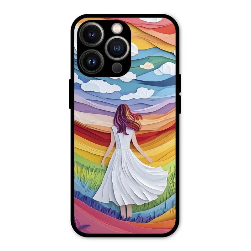 Rainbow Girl Glass Case Cover For iPhone 13 Pro Max