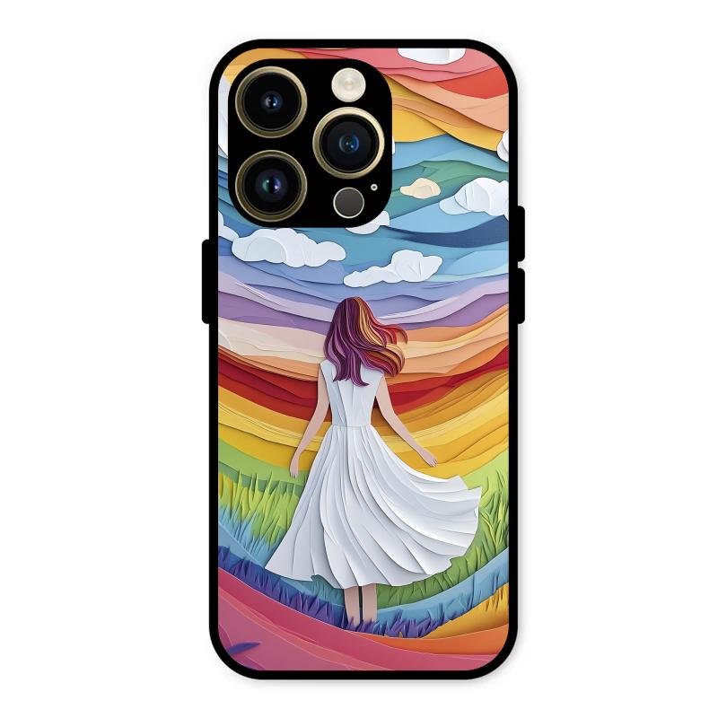 Rainbow Girl Glass Case Cover For iPhone 14 Pro Max