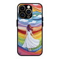 Rainbow Girl Glass Case Cover For iPhone 14 Pro