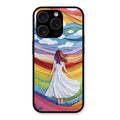 Rainbow Girl Glass Case Cover For iPhone 15 Pro Max