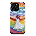 Rainbow Girl Glass Case Cover For iPhone 15 Pro