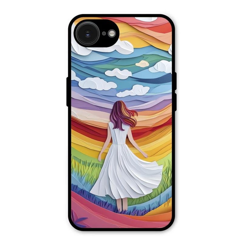 Rainbow Girl Glass Case Cover For iPhone 16e