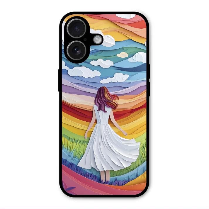 Rainbow Girl Glass Case Cover For iPhone 17