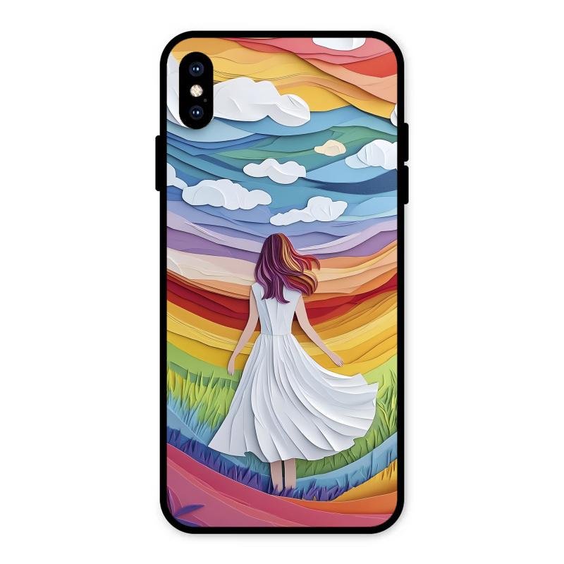 Rainbow Girl Glass Case Cover For iPhone XS Max