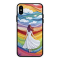 Rainbow Girl Glass Case Cover For iPhone XS