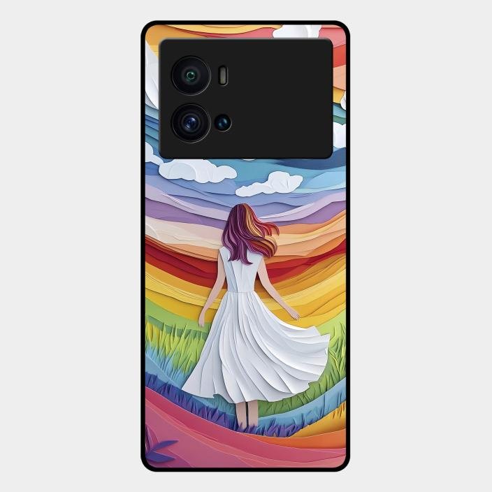 Rainbow Girl Metal Case Cover For iQOO - ShopOnCliQ