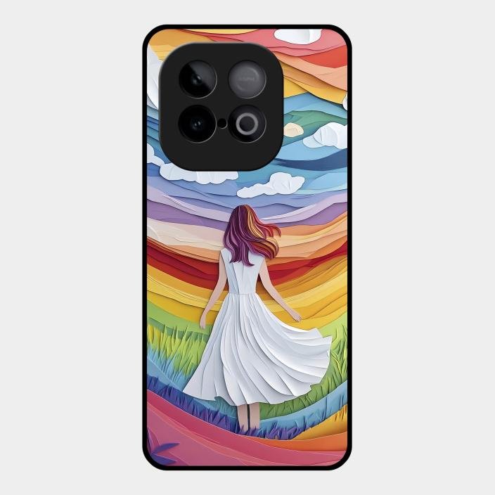 Rainbow Girl Metal Case Cover For iQOO - ShopOnCliQ