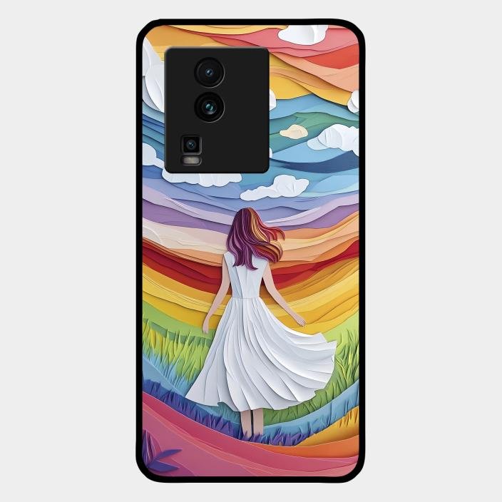Rainbow Girl Glass Case Cover For Iqoo Neo 7 Pro 5G