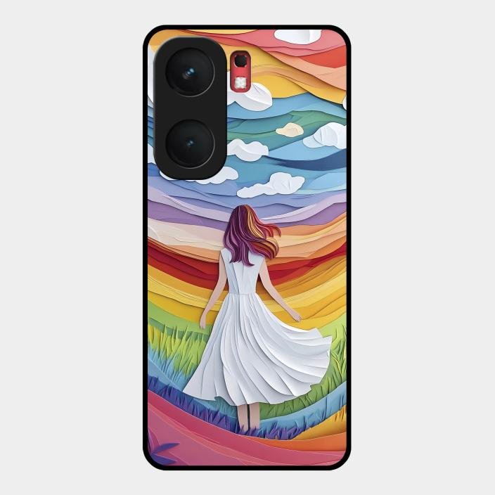 Rainbow Girl Glass Case Cover For Iqoo Neo 9 Pro 5G