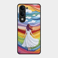 Rainbow Girl Glass Case Cover For Iqoo Z10 Lite