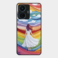 Rainbow Girl Glass Case Cover For Iqoo Z6 44W