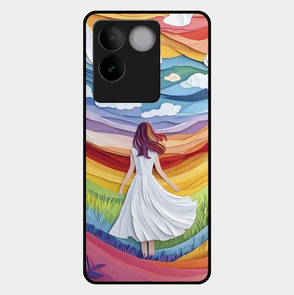 Rainbow Girl Metal Case Cover For iQOO - ShopOnCliQ
