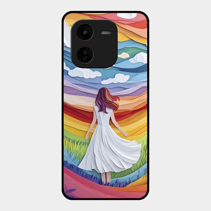 Rainbow Girl Metal Case Cover For iQOO - ShopOnCliQ
