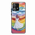 Rainbow Girl Glass Case Cover For Motorola Edge 40 5G