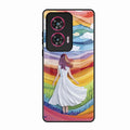 Rainbow Girl Glass Case Cover For Motorola Edge 50 Fusion 5G