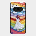Rainbow Girl Glass Case Cover For Nothing Phone 3A 5G