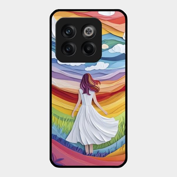 Rainbow Girl Glass Case Cover For Oneplus 10T 5G