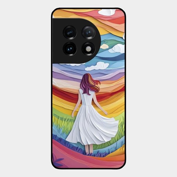 Rainbow Girl Glass Case Cover For Oneplus 11 5G