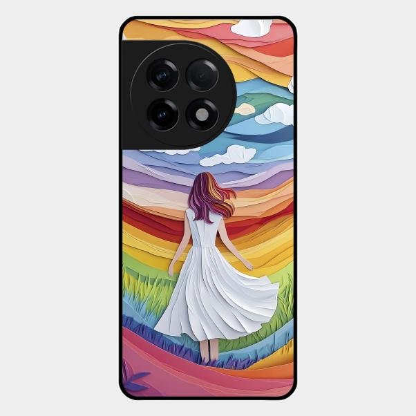 Rainbow Girl Glass Case Cover For Oneplus 11R 5G