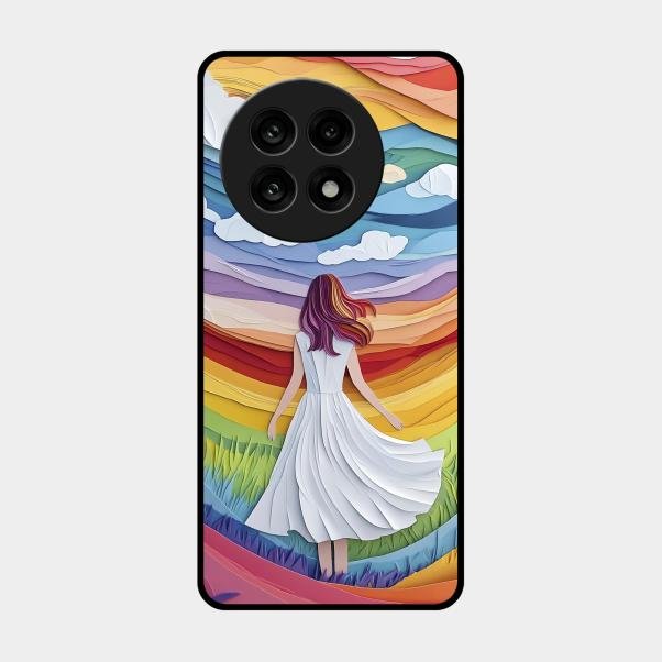 Rainbow Girl Glass Case Cover For Oneplus 13R 5G