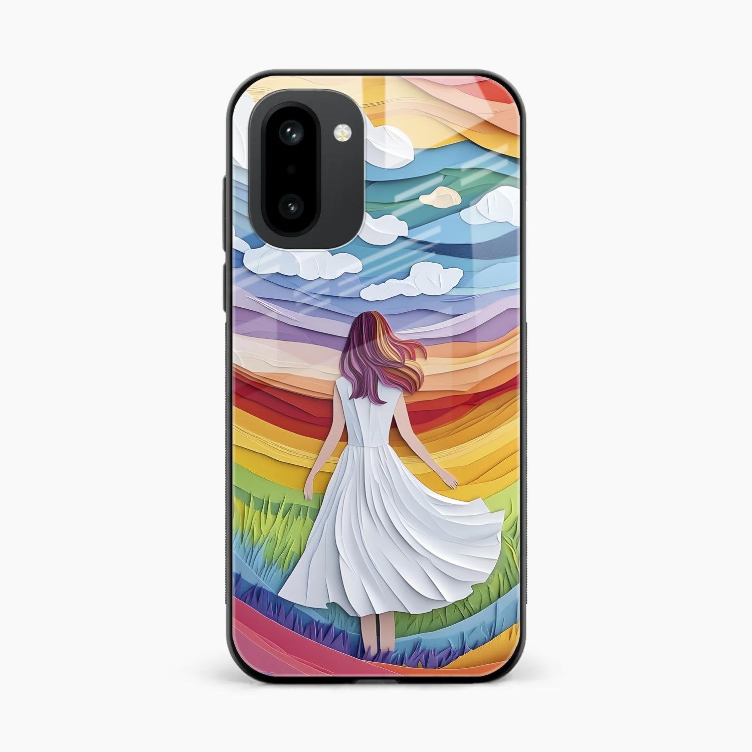 Rainbow Girl Glass Case Cover For OnePlus 15R 5G