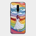 Rainbow Girl Glass Case Cover For Oneplus 7 Pro