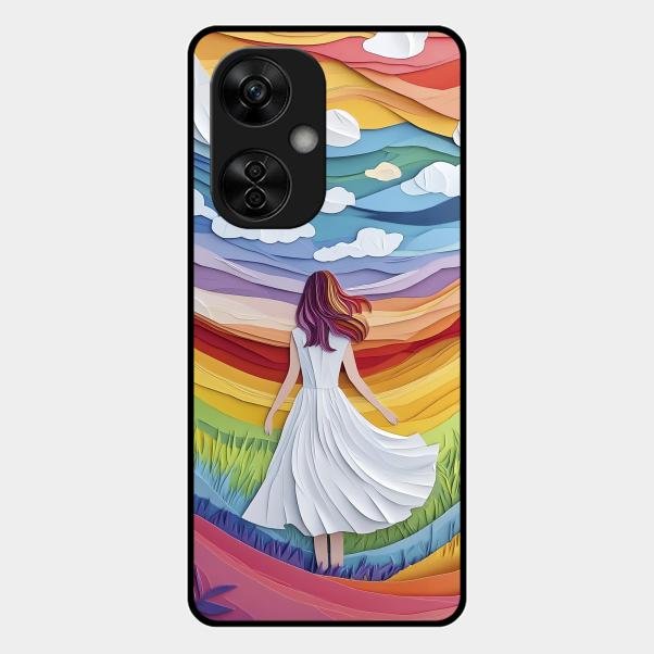 Rainbow Girl Glass Case Cover For Oneplus Nord Ce5 5G