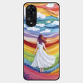 Rainbow Girl Glass Case Cover For Oppo A78 5G