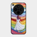 Rainbow Girl Glass Case Cover For Oppo Find X8 5G