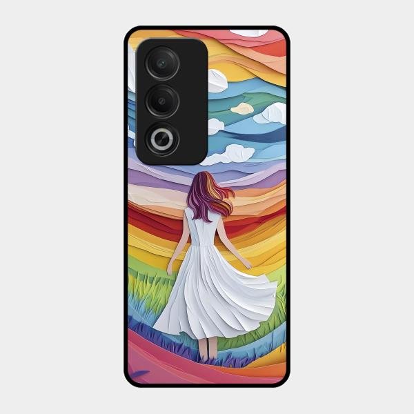 Rainbow Girl Glass Case Cover For Oppo K12X 5G