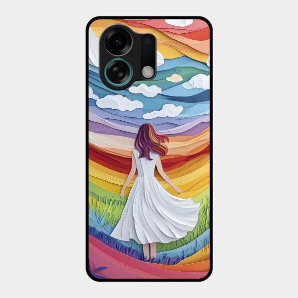 Rainbow Girl Metal Case Cover For Oppo - ShopOnCliQ
