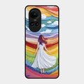 Rainbow Girl Glass Case Cover For Oppo Reno 10 5G