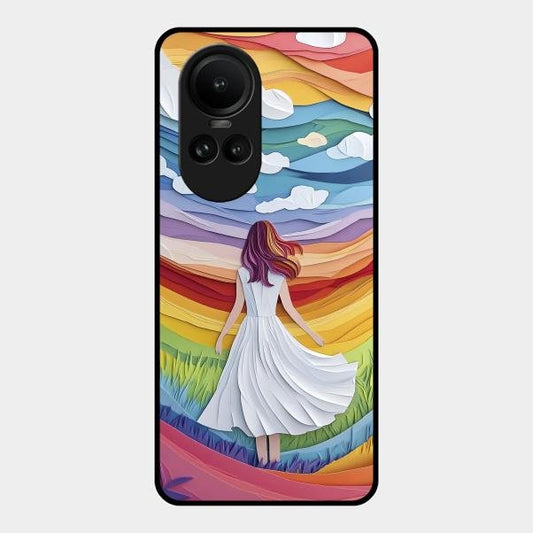 Rainbow Girl Metal Case Cover For Oppo